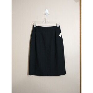 VTG Talbots Womens Worsted Wool Pencil Skirt 6 Black Preppy Academia NOS NWT